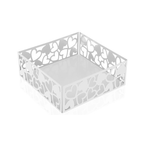 SERVILLETERO VERSA KAMIRA BLANCO 16.5X16.5X5.5CMS